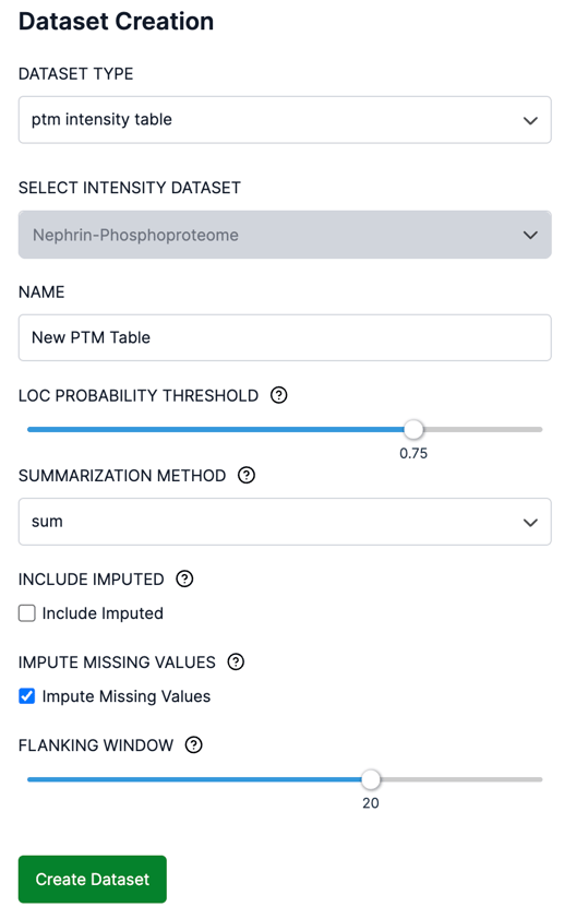 Building a PTM table from your data in Mass Dynamics